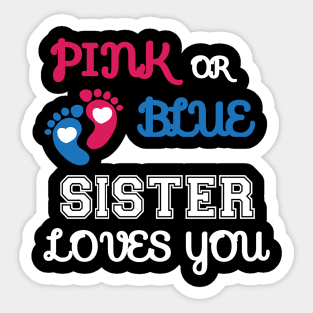 Pink or Blue Sister Loves You Sticker